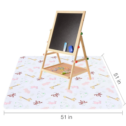 51" CLCROBD Baby Splat Floor Mat for Under High Chair/Arts/Crafts, Waterproof Anti-Slip Food Splash Spill Protector