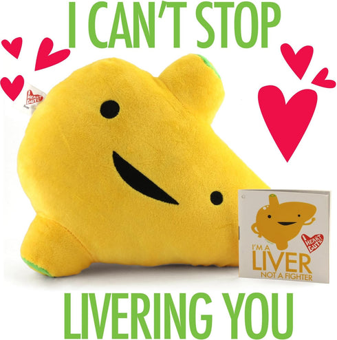 11 I Heart Guts Liver Plush - Im a Liver Not a Fighter - Educational Organ Stuffed Animals - Cancer Awareness