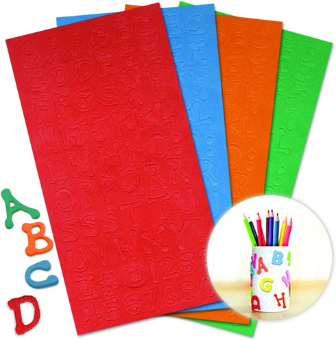 Foam Letter Stickers - Self-Adhesive Alphabet Letters 1/2" for Kids Crafts, 256 Pcs Bulk
