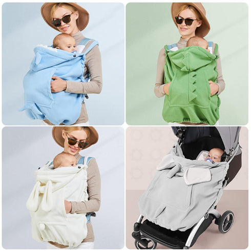 SONARIN Warm Hooded Baby Carrier Cover,Universal Thick Winter Cover for Baby Carrier Windproof Sling Cloak Cape