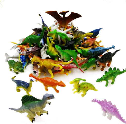 OuMuaMua Dinosaur Toys, Mini Figure Set Including T-rex and Stegosaurus, 78 Pack for Kids