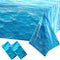 Irenare 2 Pieces Ocean Waves Plastic Tablecloth, 54 x 108 Inch Ocean Table Cover for Beach Pool Birthday Party