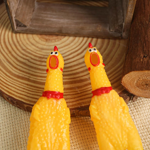 POPLAY 20PCS Squeaky Rubber Chickens, Bulk Prank Novelty Pet Toys for Family Game Party Favors, Noise Maker