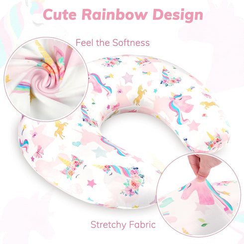 Pack Set, of Baby Car Seat Head Support and Nursing Pillow Cover Ultra Soft Comfortable