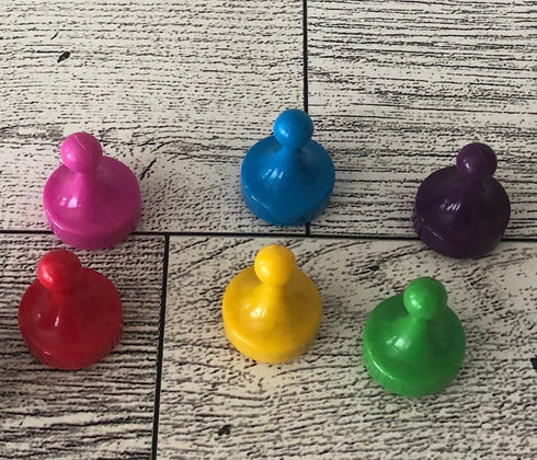 CLUE Game Replacement Game Mover Parts Set of 6 - Mr Green, Miss Scarlett, Professor Plum, and More