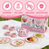 Set 3-6, 15-Piece Set Floral Tea Party for Little Girls Ages Pretend Play Kitchen Toys with Teapot, Cups, Plates
