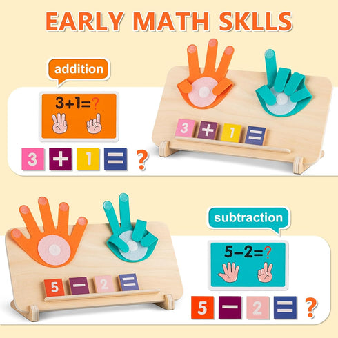 3-4, Counting 3-5 GUEETIC Preschool Learning Toys for Toddlers Educational Math manipulatives Number Blocks for Kids