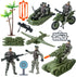 Army Toys Military Soldier Action Figures Set with Green Army Men, Rowboats, Motorcycles, and Accessories for Boys