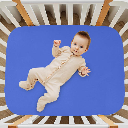 Pigsaly RoyalBlue 27x39 Inch Crib Sheets Baby Sheet for Standard Crib Mattress Boys Girls Toddler Bed Sheets Playard