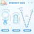 74 24 50 Pieces Baby Shower Pacifiers Necklace Acrylic Plastic Pacifiers Baby Shower Game Mini Plastic Charm Bulk