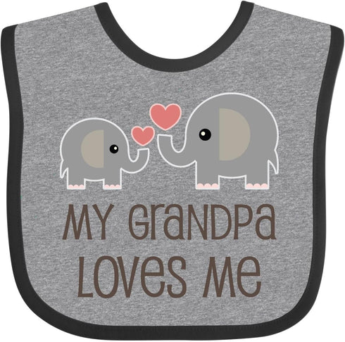 inktastic My Grandpa Loves Me Baby Bib