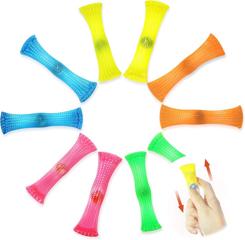 Novelty Place 10 Pcs Marble Mesh Fidget Toys - Slide Push Squeeze