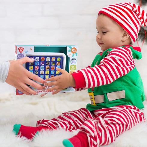 PLAY Spanish & English Learning Tablet for Toddlers 1-3, Bilingual Interactive Alphabet Learning Toys for Kids