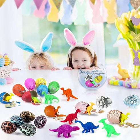 60 Pcs Hatching Dinosaur Eggs for Kids Party Favors, Easter Egg Filled with Toys Novelty Grow in Water Dino Eggs