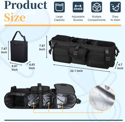 GT2, GDNasist Double Stroller Organizer Compatible with Bob Duallie and Baby Jogger City Mini Double Baby Stroller