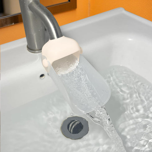 KOMIDK Toddler Faucet Extender for Bathroom and Kitchen Sinks - Apricot