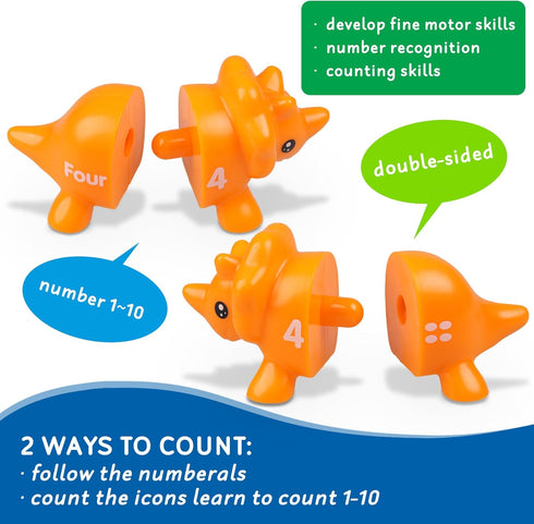 Toddler Dinosaur Montessori Toys for 1-4 Year Olds, Educational Travel Sensory Toys for Boys Girls Birthday Gift
