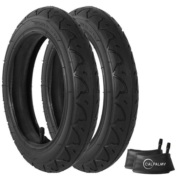 CALPALMY 2-Pack Back Wheel Replacement Tire and Tube 16" x 1.75/2.15 for Baby Stroller, Compatible with BoB