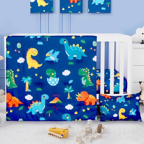 Set 3 Set Set Set Cloele Crib Bedding for Boys Girls- Piece Dinosaur Baby Bedding Soft Comforter Bed Includes Toddler