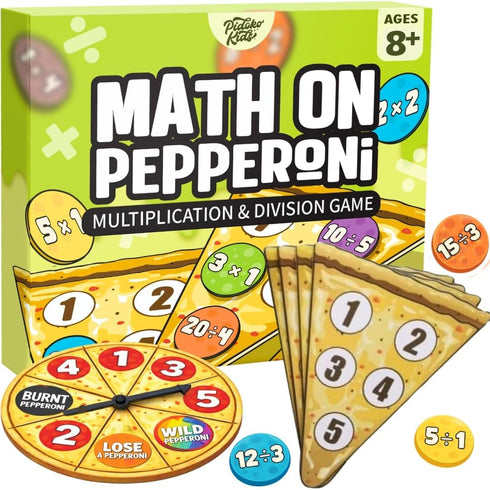 Matheroni Pepperoni Math Board Game - Multiplication & Division for Kids Ages