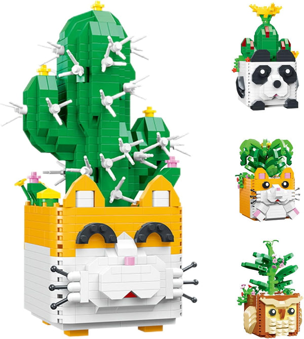 Myweyde Micro Building Blocks - Cats & Cactus Set (753Pcs) for Adults &