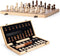 15" Wooden Chess Set | Folding Board, 2 Extra Queens | Magnetic