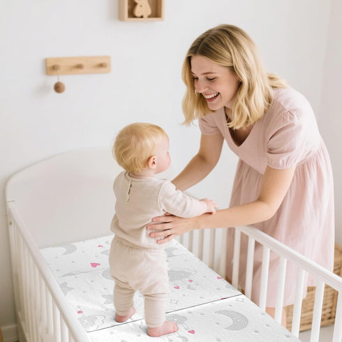 Pack 38"x26"x3'' Pack and Play Mattress Trifold - Dual-Sided Memory Foam N Play Mattresses - Portable Baby Crib