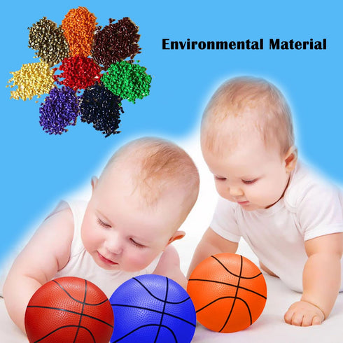 ABAJI Mini Basketballs Set - 2 Pack 5" Orange with Pump Needle for Mini Hoop, Durable for Kids 3+