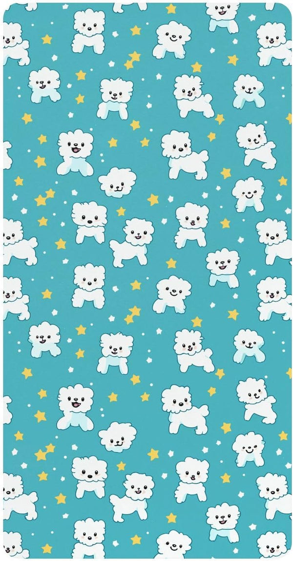 miaozhen Cotton Baby Crib Sheets for Boys Girls Soft Breathable Cartoon Cute White