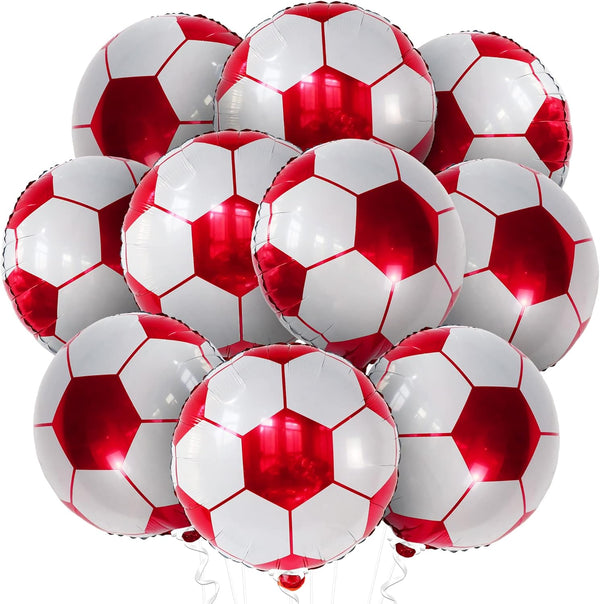 KatchOn Red Soccer Balloons - 18 Inch, Pack of 10 for Soccer Party Decorations