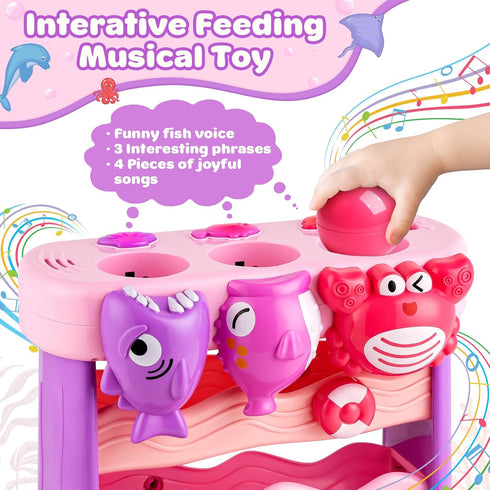 1, 2 V-Opitos Musical Toy for Years Old Boys & Girls, Feeding Interactive Toys with Ball, Montessori Education Toys