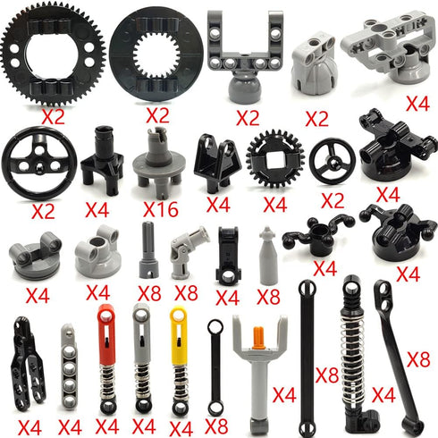 DSPITWOD MOC Technical Wheels Connectors, Rack Gear Car Building Brick Accessories, STEM Learning Kits for Kids