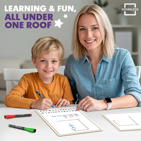9x12 SCRIBBLEDO Hangman Board Game Dry Erase Double-Sided Whiteboard with Blank Writing Surface Hang Man Games Reusable