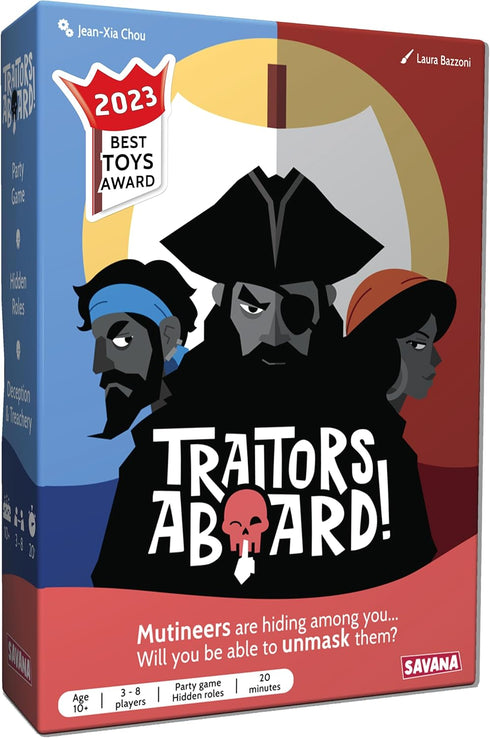 Traitors Aboard Game - Award Winning Secret Identity Party Game for 3-8 Players, Ages 10+, Fun Strategy & Bluffing