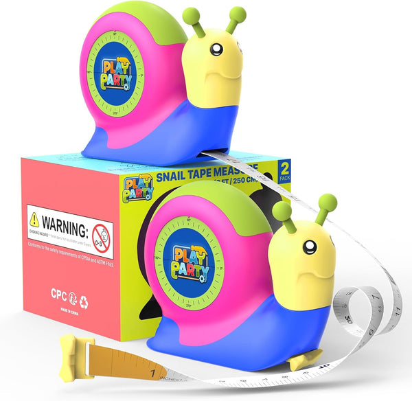 8ft Kids Tape Measure, STEM Educational Tool with Level, Protractor and Eraser,