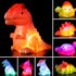 8 Pack Light Up No Hole Dinosaur Bath Toy Set, Color Changing Floating Dino Pool Toy for Baby Toddler Kids
