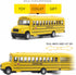 2 Pack 5.5" Pull Back Yellow School Bus Toy Playset, Durable Die-cast Metal Vehicles, Party Favors