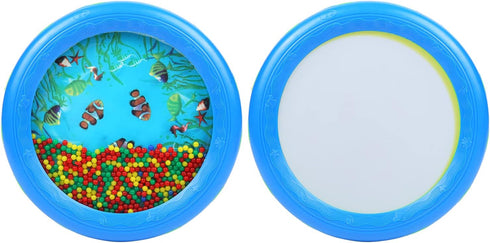 Musfunny Ocean Drum - Blue Gentle Sea Sound Music Gift for Kids, Educational Drum Tool