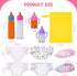 13 Pack Baby Doll Accessories, Feeding & Caring Set with Diaper Bag, Bottles, Pacifiers & Diapers