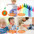 12 Jumbo Crayons for Toddlers, Colors Finger Paint Palm Grip Crayons for Babies, Washable Wax Safe for Kids Children