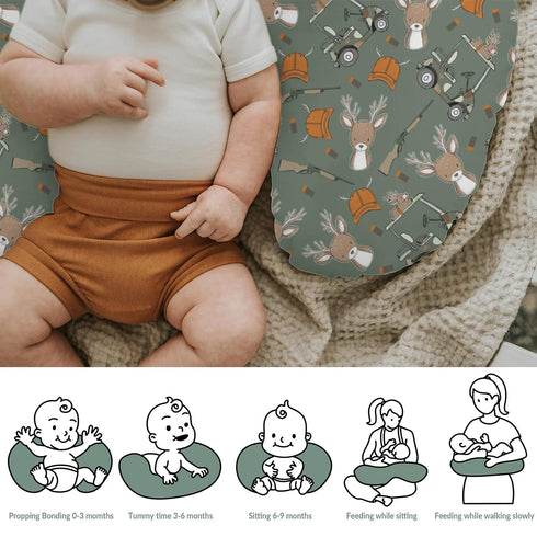 Boys Kids Hunting Baby Nursing Pillow Covers for Boy Girl Camouflage Deer Hunting Nursing Pillowcase for Breastfeeding