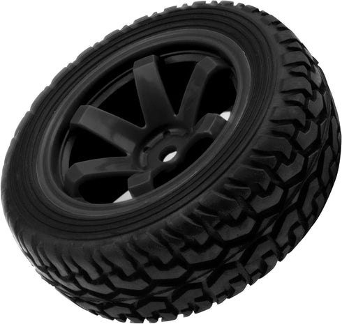 75mm/2.95'' Rubber Tires & Plastic Wheel Rims, 12mm Hex w/Foam Compatible with HSP Tamiya HPI Kyosho 1/10 1/12 On-Road