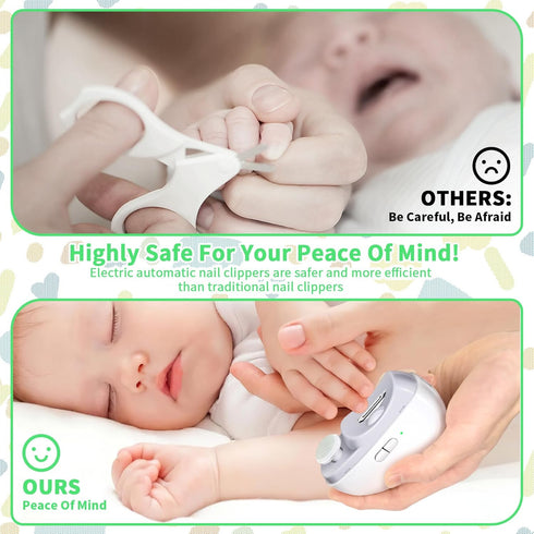 3 1 Trimmer LOQOMI Electric Nail Clipper in Design, Automatic Baby Nail Suitable for Night Lighting During Baby