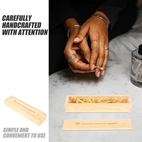 BESPORTBLE Wood Pregnancy Test Keepsake Box Footprint Design Natural Wooden Storage Case for Mementos Female Pregnancy