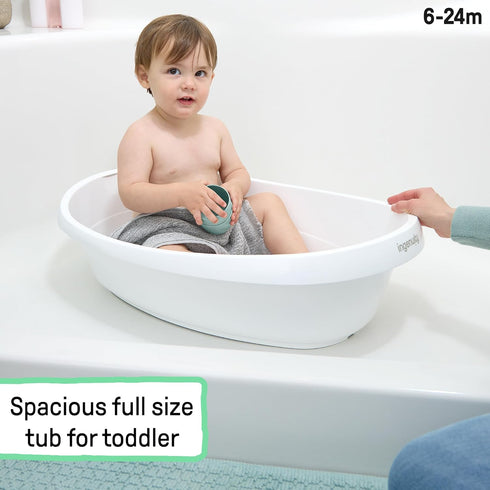 4-in-1 2 0M+ Ingenuity Room to Soak Baby Bath Tub, Newborn to Toddler, Adjustable Full Coverage Sling, Supportive Seat