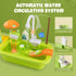 Aukful Play Sink with Running Water,Kids Sink Toy with Automatic Water Cycle System,Sink Fishing Game Toy with Food