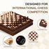 Set 12'' Set 2 1 2 Sets Peradix Wooden Chess for Kids Magnetic Checkers Chess Board Game in with Drawer, Unique Chess