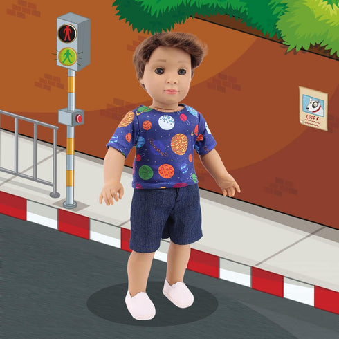 5 Sets 3 18 Inch Ecore Fun Boy Doll Clothes and Pairs of Shoes Fit for Boy Dolls Clothes Outfit Birthday Reward Gift