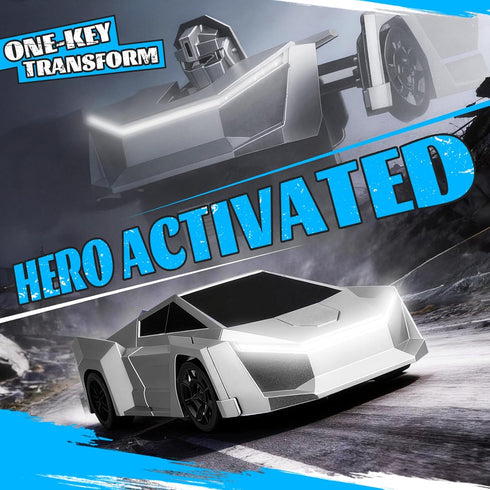 360 4-7 8-12 Sumsoltic Remote Control Car Transforming Robot Toys for Boys, Cyber Style RC Truck with One-Button