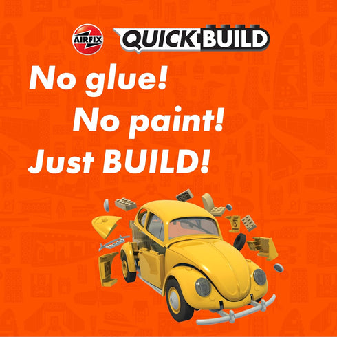 Airfix Quickbuild Volkswagen Beetle Yellow Brick Building Model Kit in Multicolor